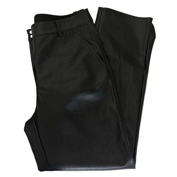 Elie Tahari Black Faux Leather Tapered Leg Pants size 8 - Picture 10 of 10